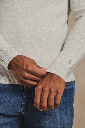 Supersoft Knitted Polo Shirt in Soft Grey