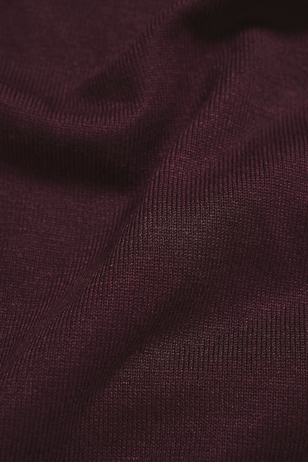 Open Collar Knitted Polo Shirt in Wine