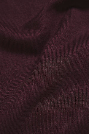 Open Collar Knitted Polo Shirt in Wine