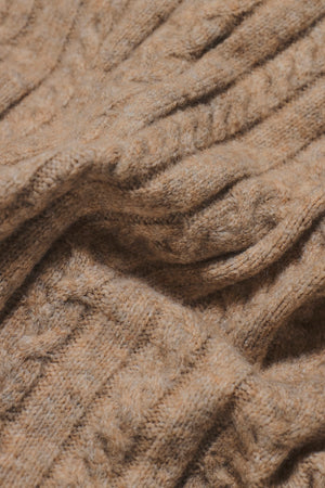 Soft Cable Half Zip Neck Jumper in Neutral