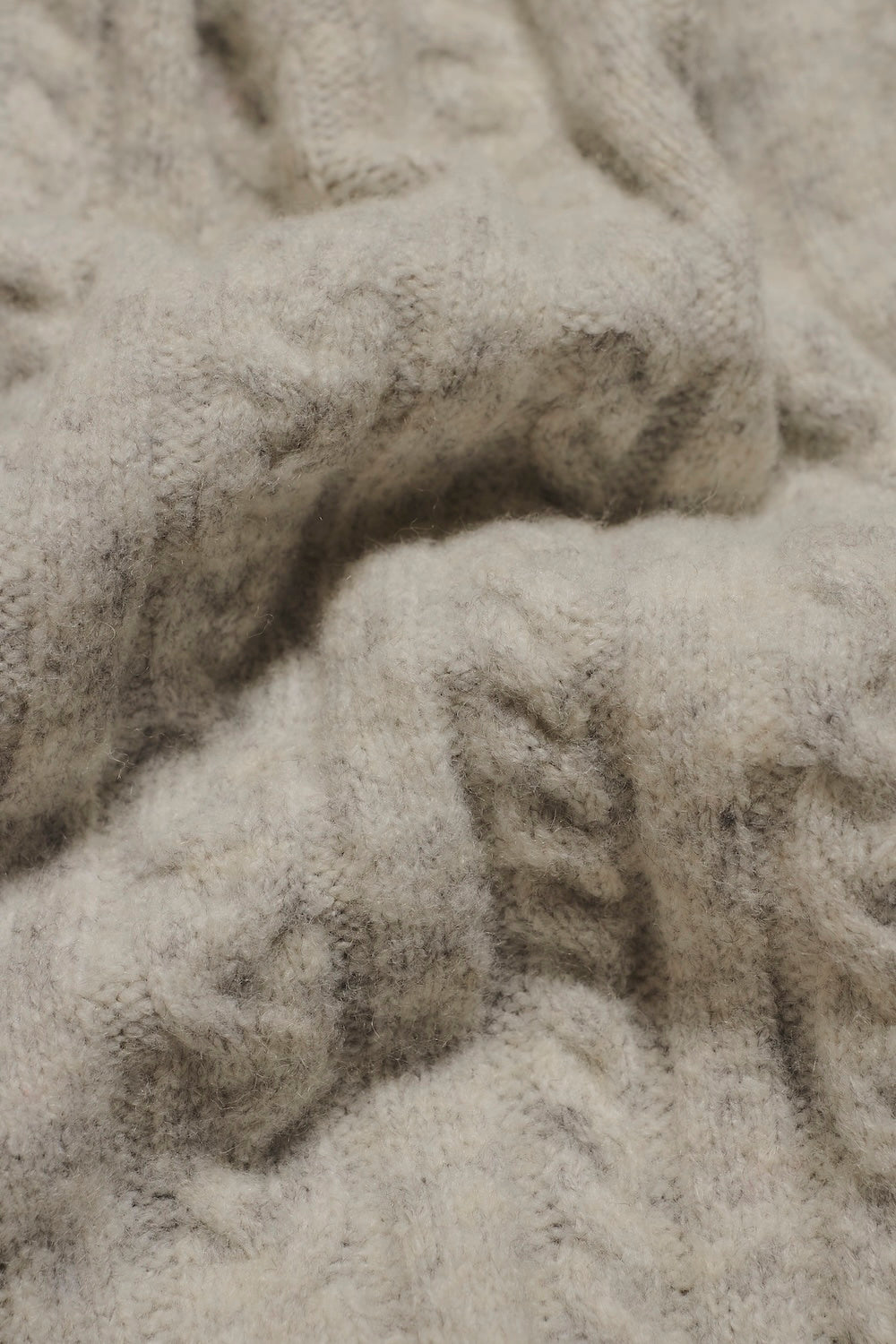 Soft Cable Half Zip Neck Jumper in Soft Grey Marl