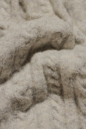 Soft Cable Half Zip Neck Jumper in Soft Grey Marl