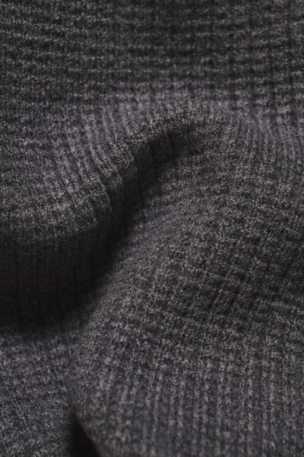 Fisherman Crew Neck Jumper in Steel Grey