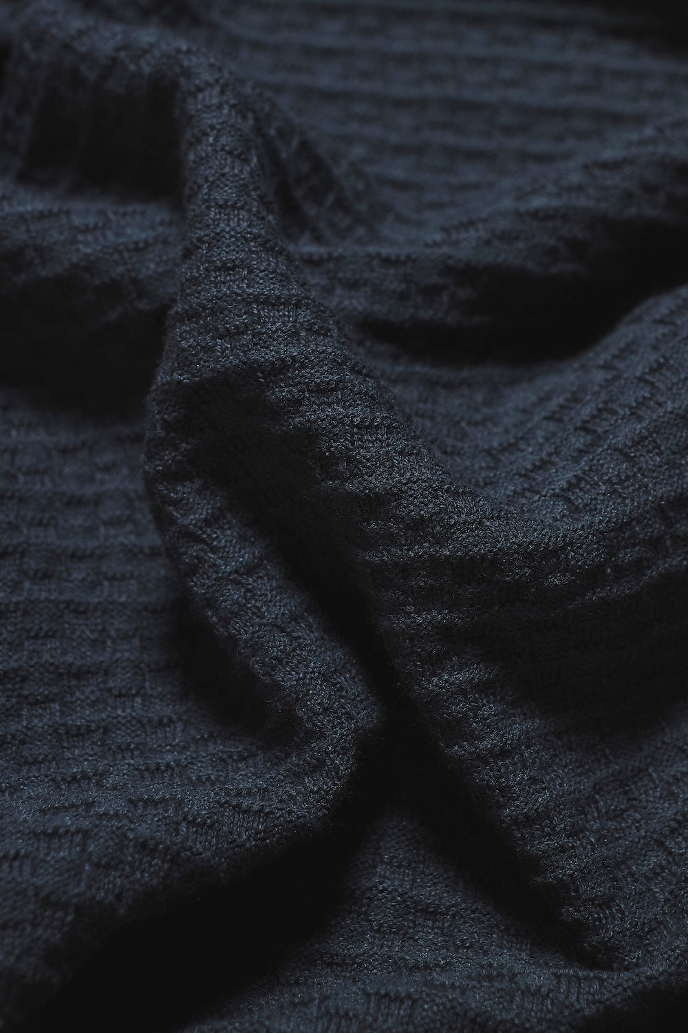 Square Textured Knitted Shirt in Dark Slate