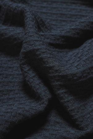 Square Textured Knitted Shirt in Dark Slate
