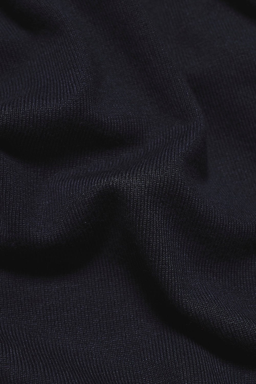 Open Collar Knitted Polo Shirt in Navy