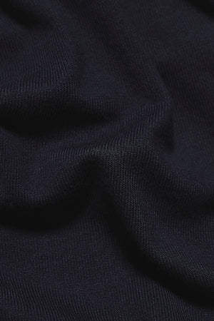 Open Collar Knitted Polo Shirt in Navy