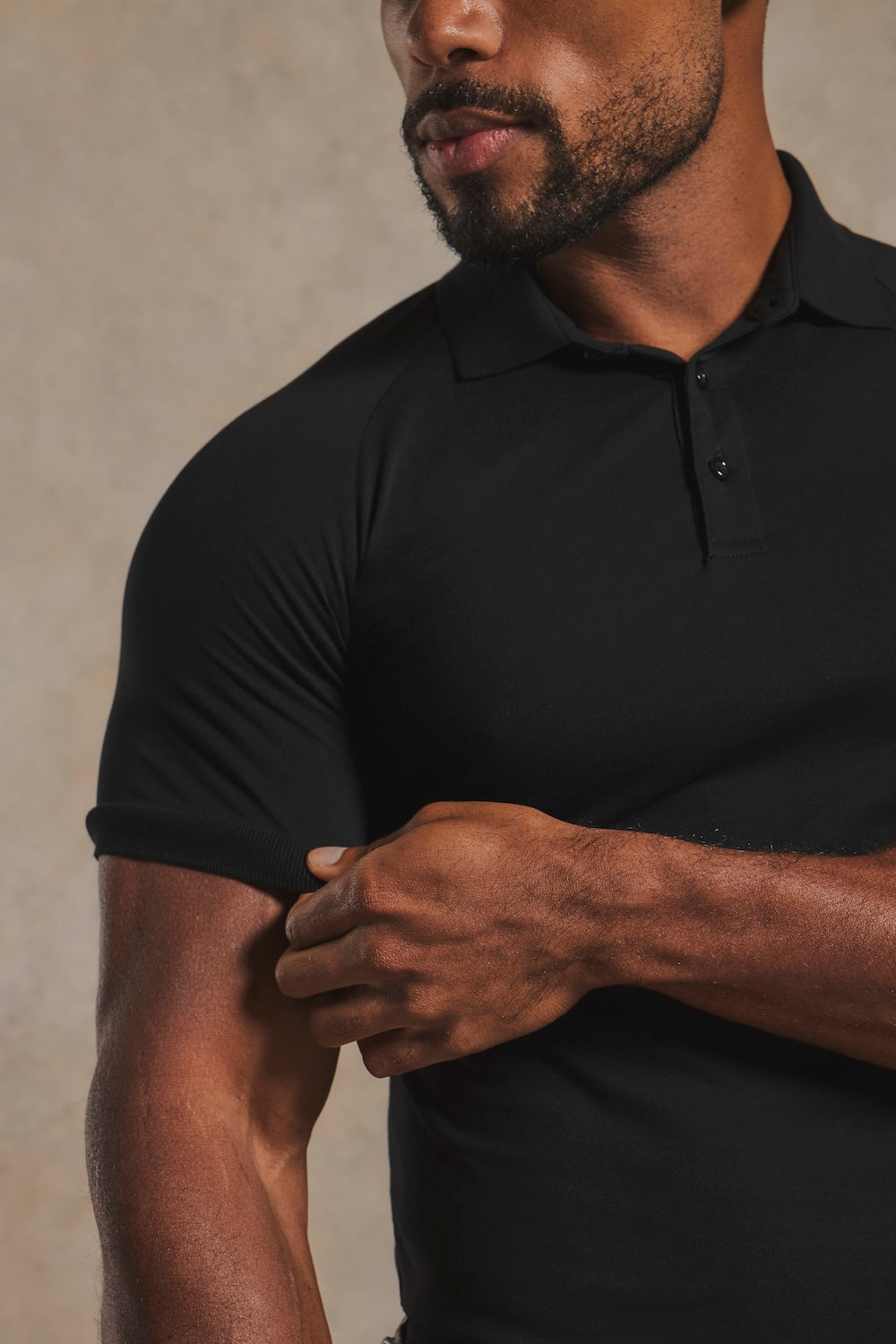 Muscle Fit Signature Polo Shirt in Black