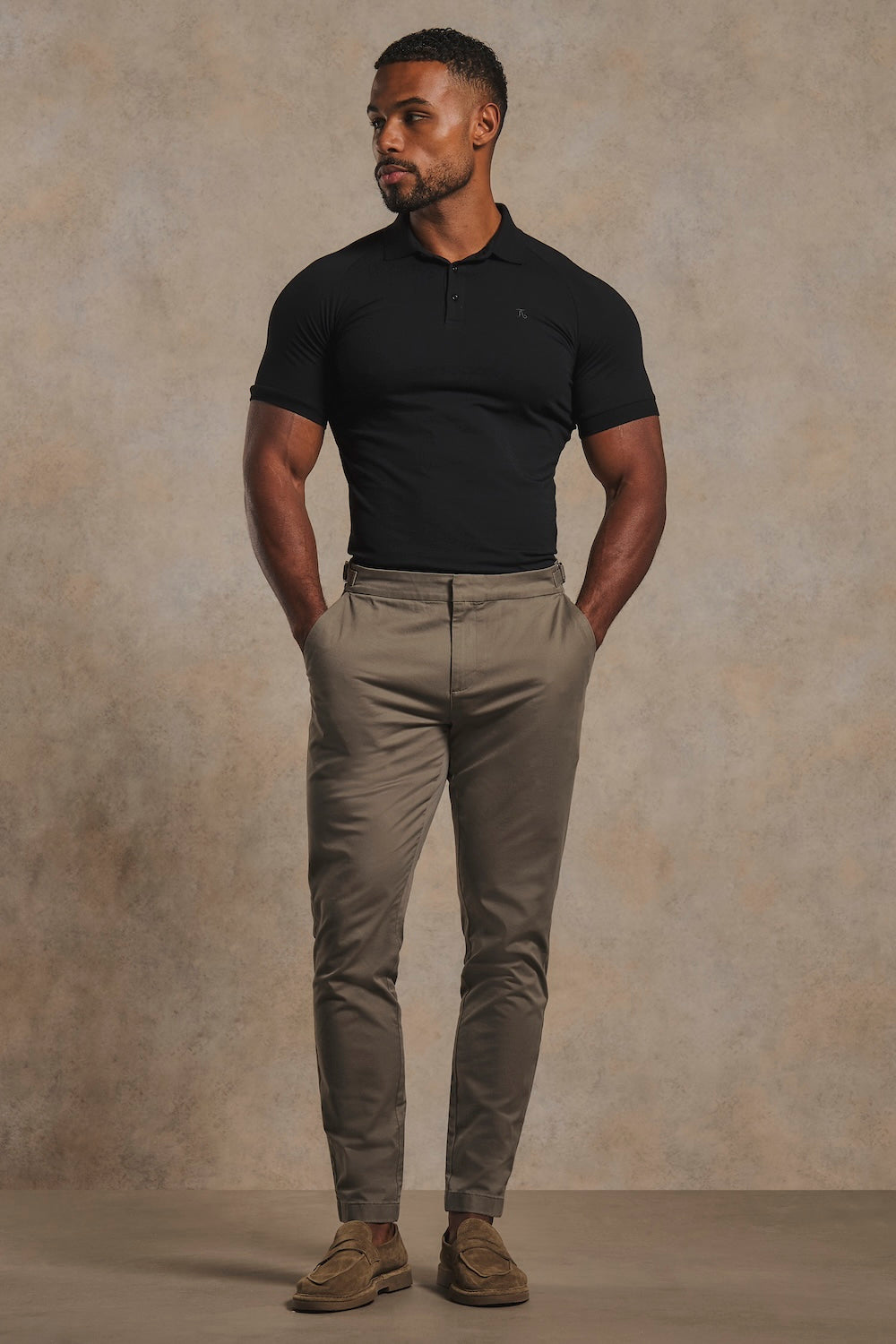 Muscle Fit Signature Polo Shirt in Black