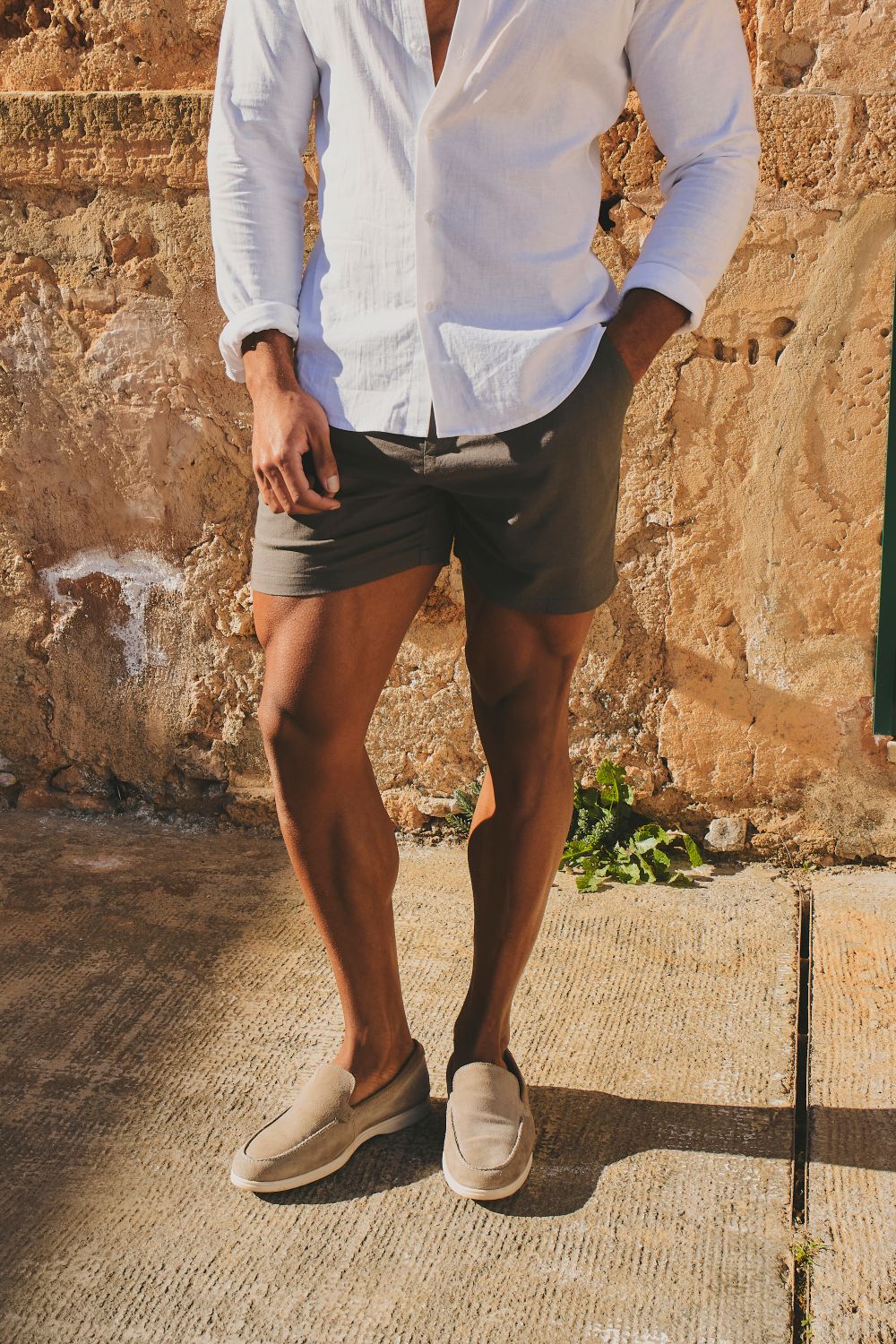 Stretch Smart Linen Blend Short in Mocha