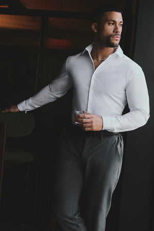 Muscle Fit Dress Shirt in White