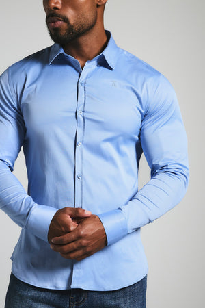 Muscle Fit Signature Shirt in Mid Blue