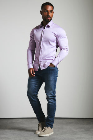 Muscle Fit Signature Shirt in Lilac