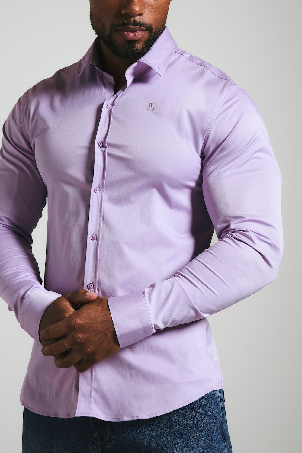 Muscle Fit Signature Shirt in Lilac