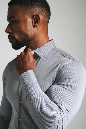 Performance Business Shirt in Navy/White Bengal Stripe