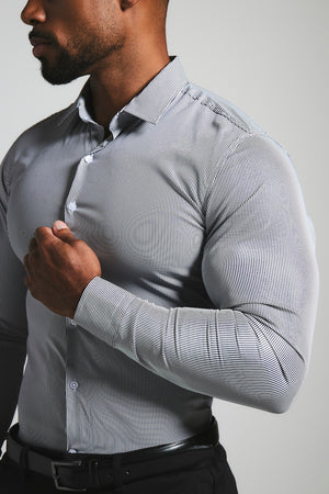 Performance Business Shirt in Navy/White Bengal Stripe