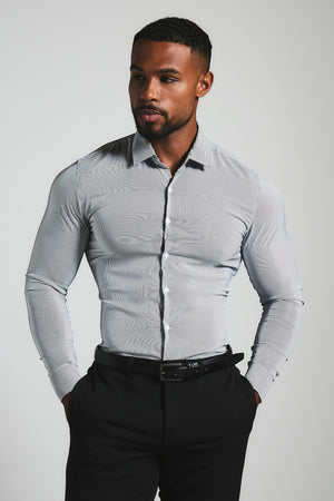 Performance Business Shirt in Navy/White Bengal Stripe