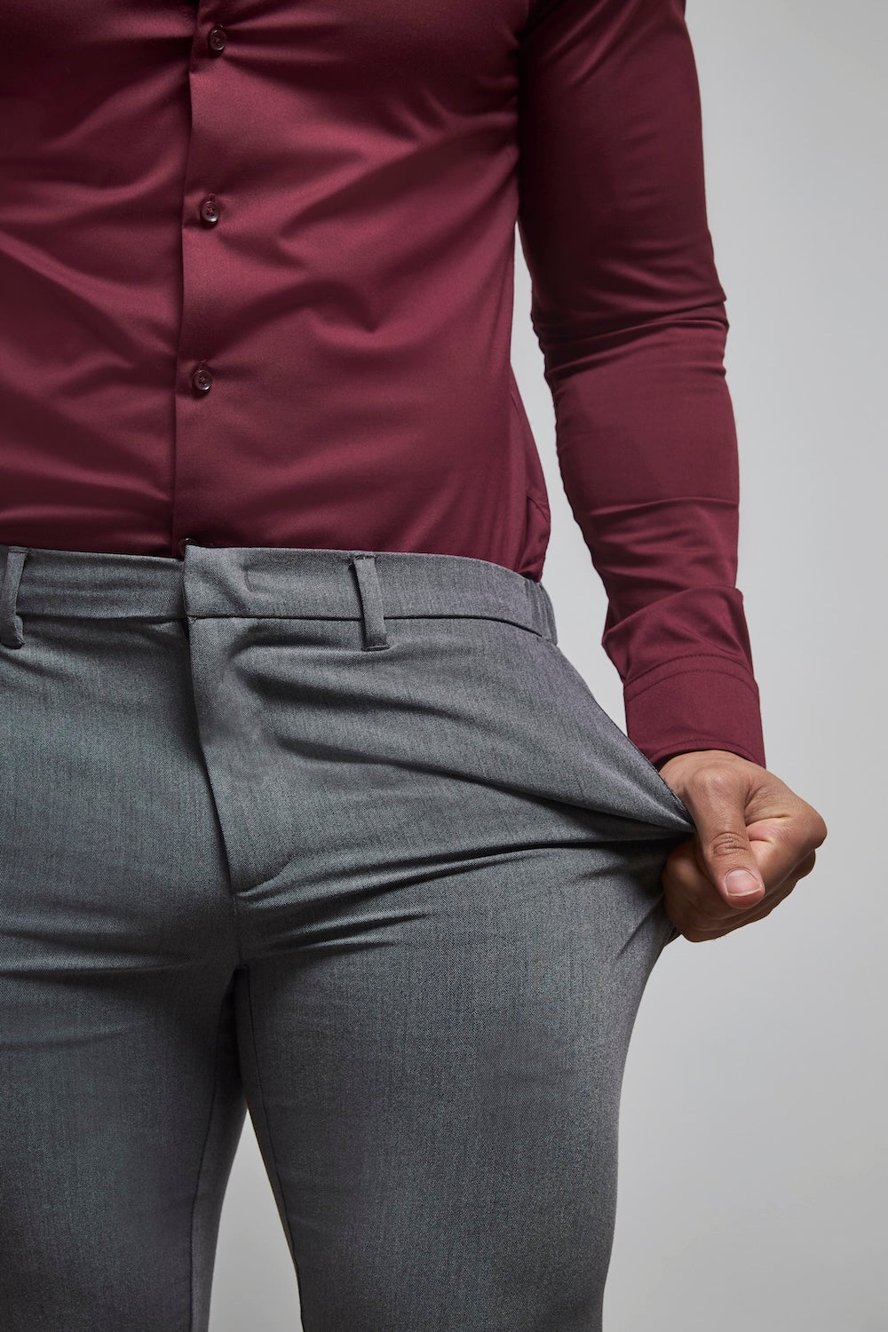 Muscle Fit Essential Trousers in Charcoal