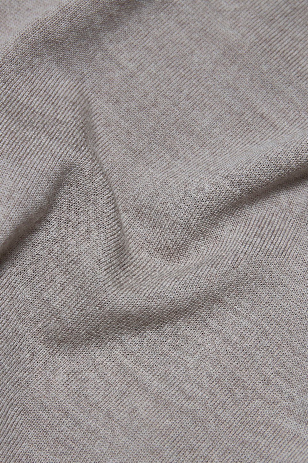 Extra Fine Merino Wool Half Zip Neck Jumper in Wheat Marl