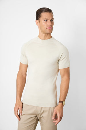 Fine Gauge Knitted T-Shirt in Linen - TAILORED ATHLETE - ROW