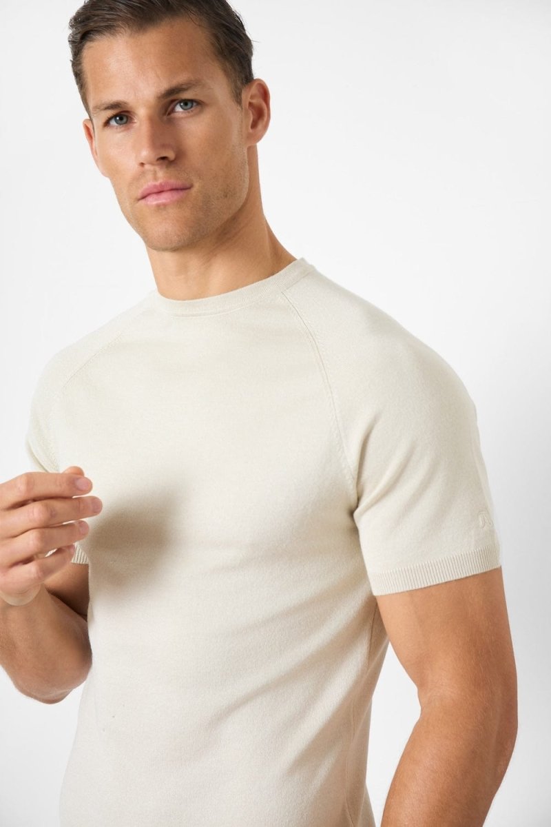 Fine Gauge Knitted T-Shirt in Linen - TAILORED ATHLETE - ROW