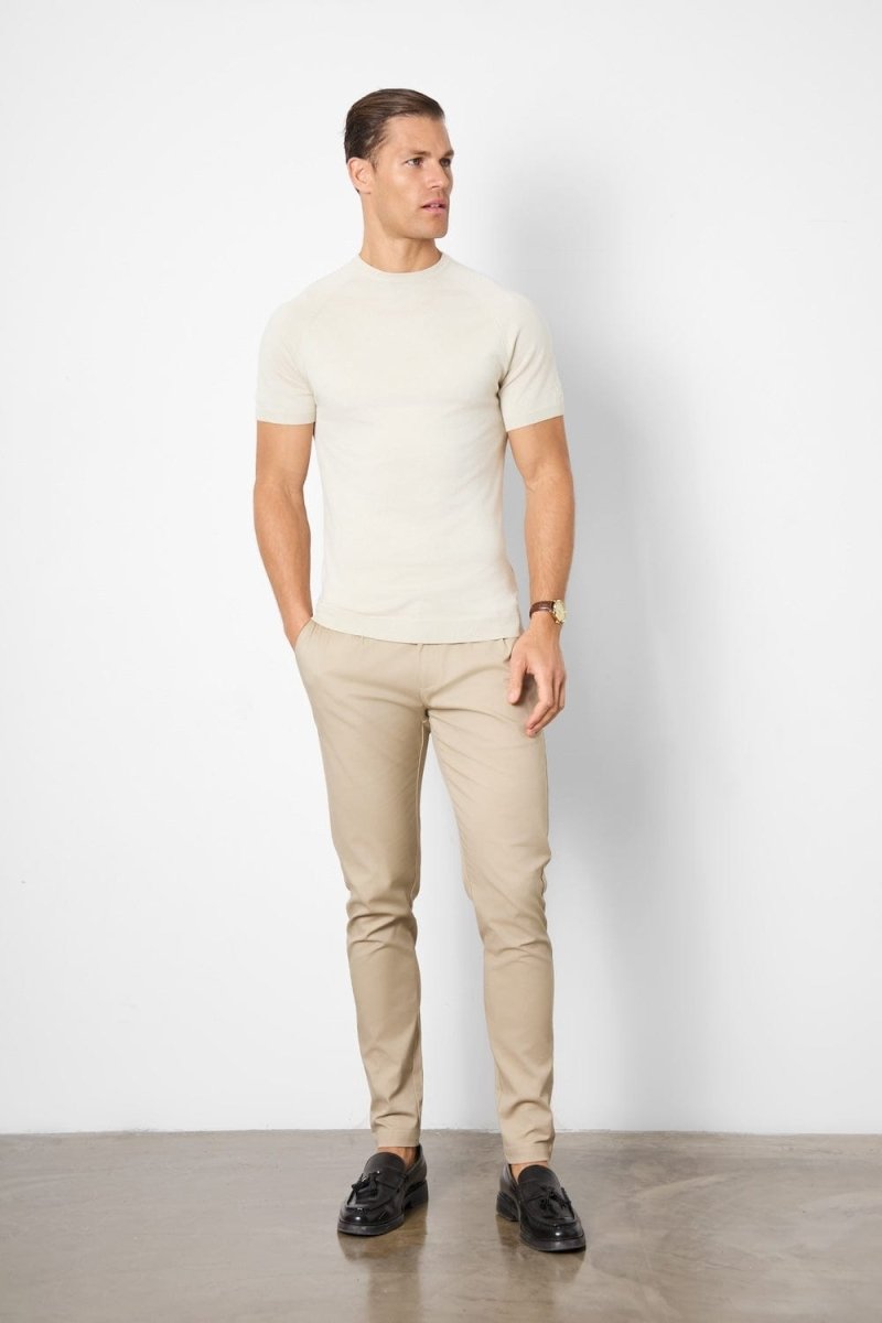 Fine Gauge Knitted T-Shirt in Linen - TAILORED ATHLETE - ROW
