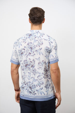 Printed Shirt in Blue Floral - TAILORED ATHLETE - ROW