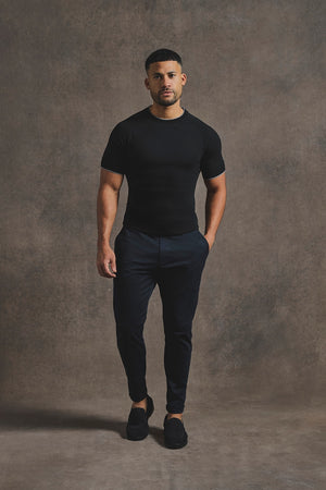 Fine Tipped T-Shirt in Black and Graphite