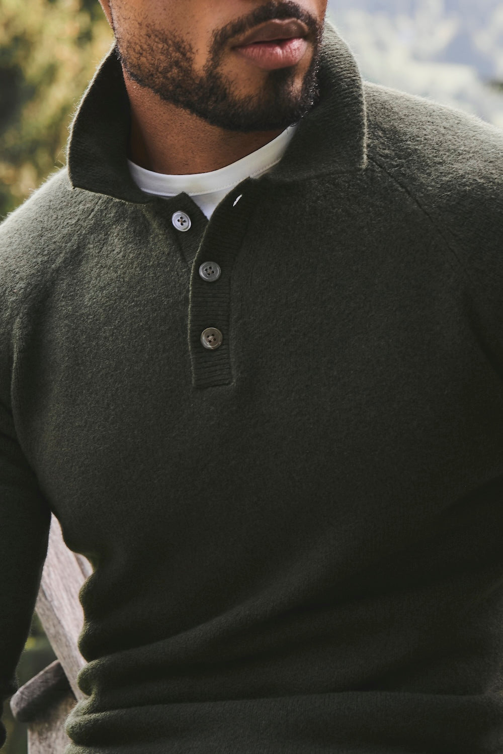 Supersoft Knitted Polo Shirt in Moss Green