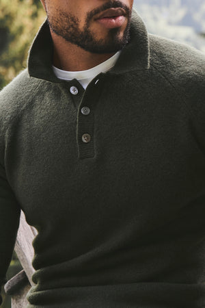Supersoft Knitted Polo Shirt in Moss Green