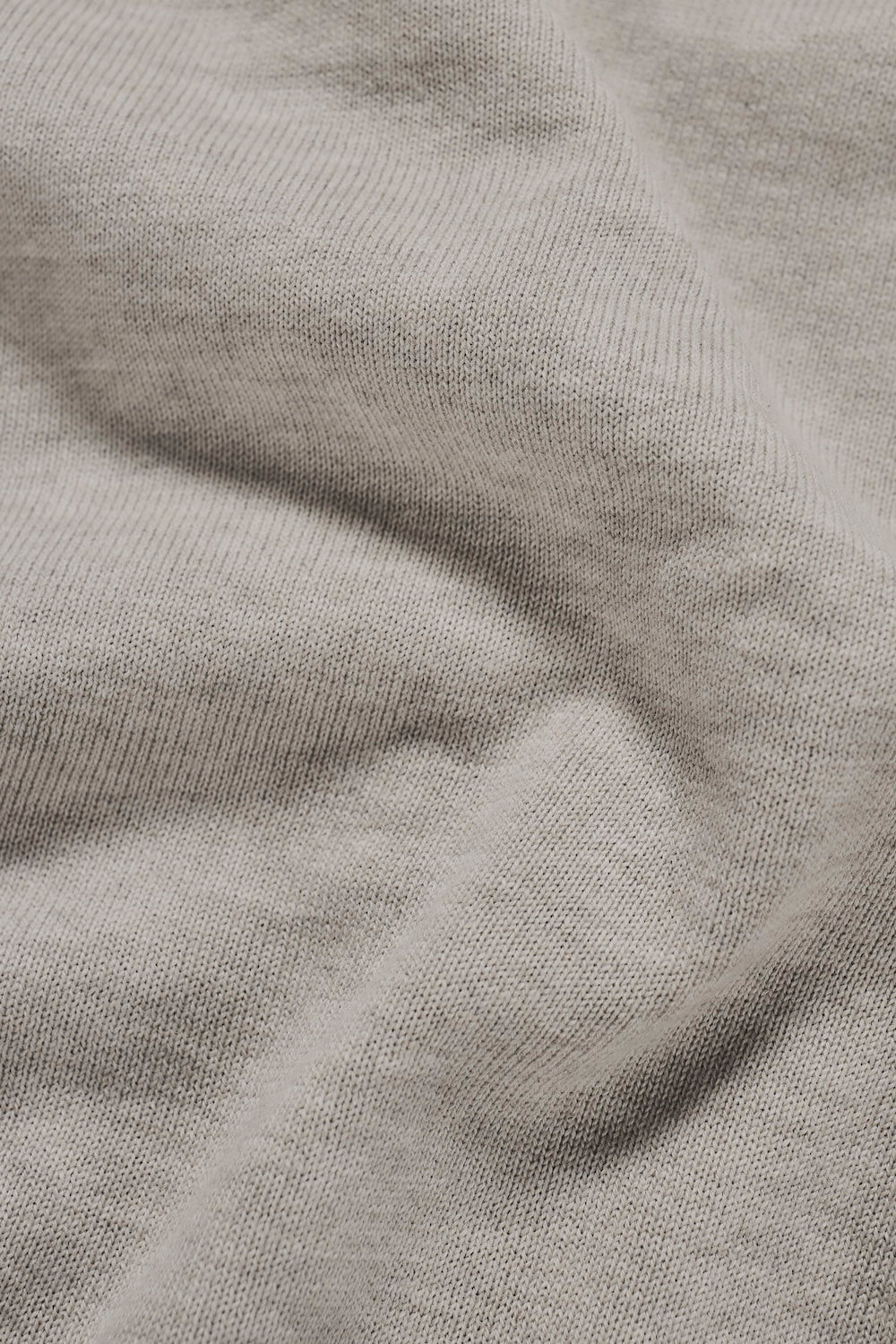 Pure Cotton Knitted Crew Neck Jumper in Soft Grey Marl