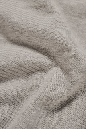 Pure Cotton Knitted Crew Neck Jumper in Soft Grey Marl