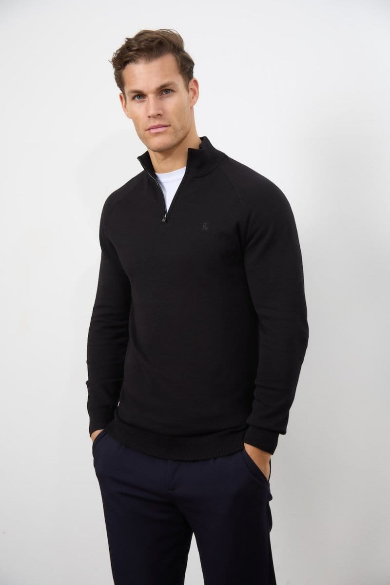 Half Zip Neck in Black - TAILORED ATHLETE - ROW