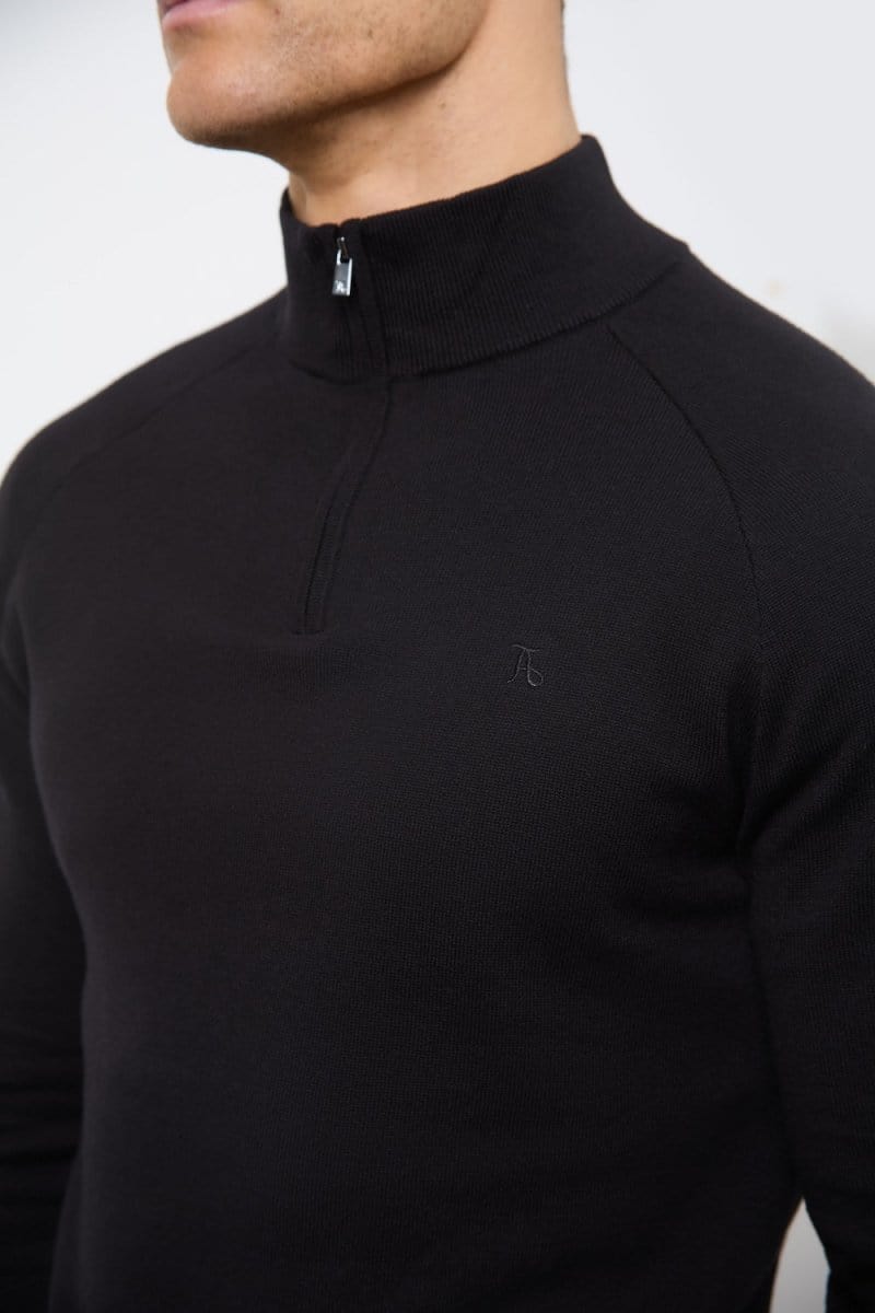 Half Zip Neck in Black - TAILORED ATHLETE - ROW