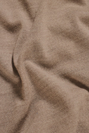 Extra Fine Merino Wool Half Zip Neck Jumper in Neutral Marl