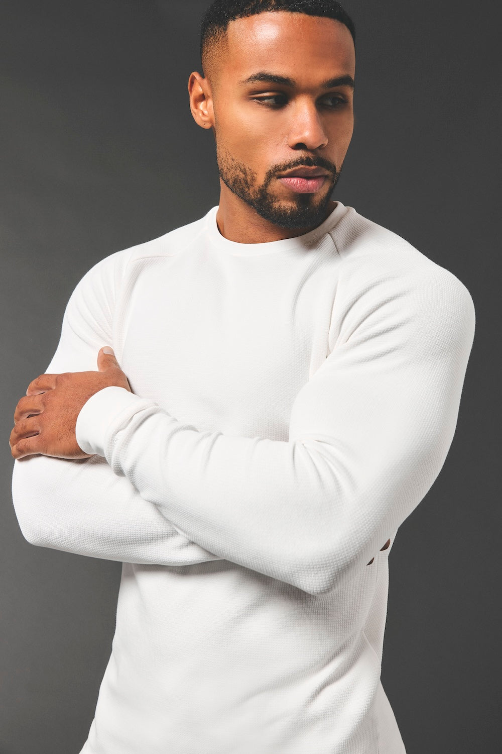 Heavy Weight Textured Crew Neck in White