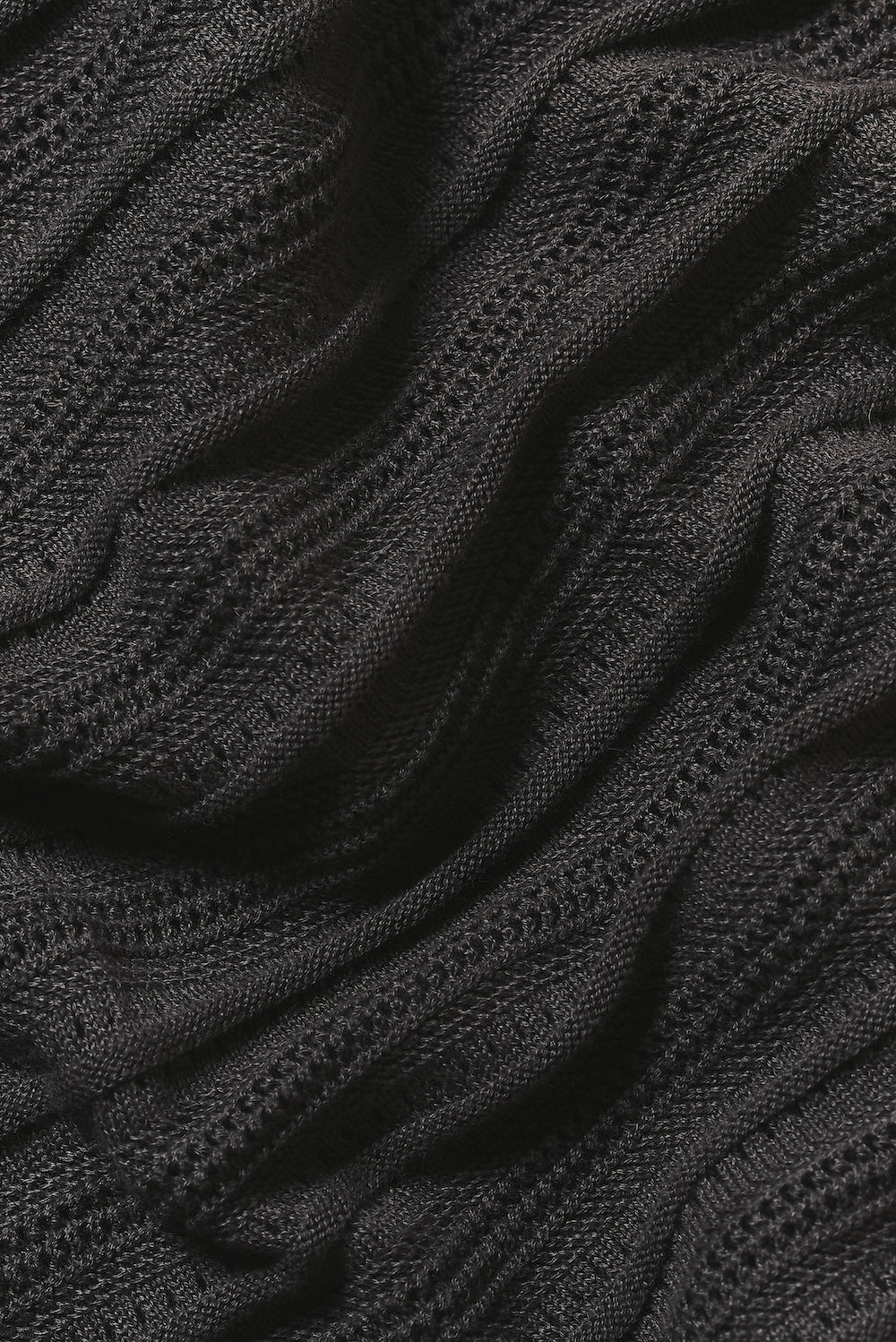 Horizontal Stripe Cotton Knitted Polo Shirt in Grey