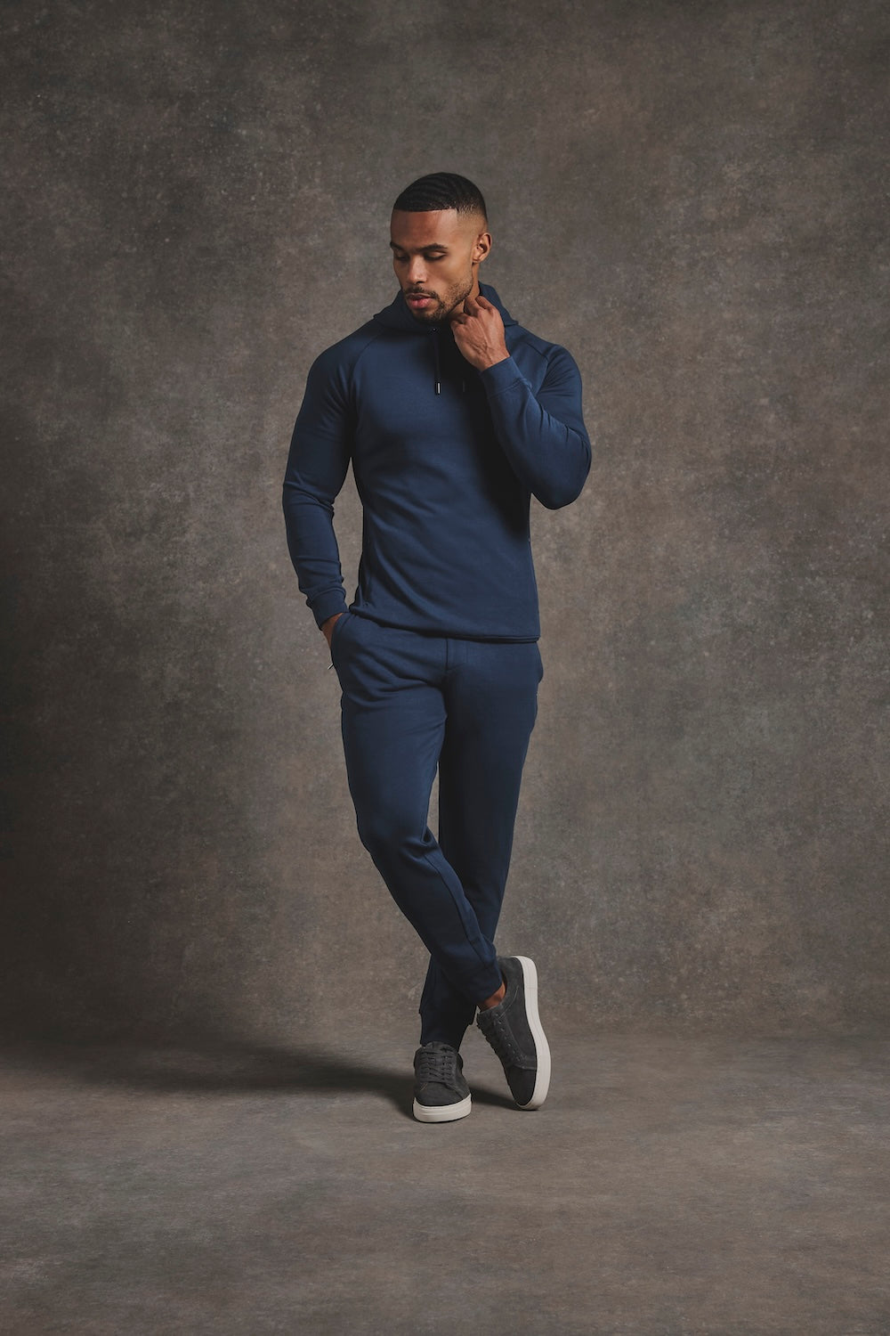 Interlock Sweat Jogger in Navy