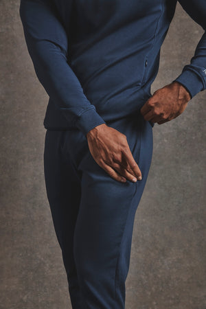 Interlock Sweat Jogger in Navy