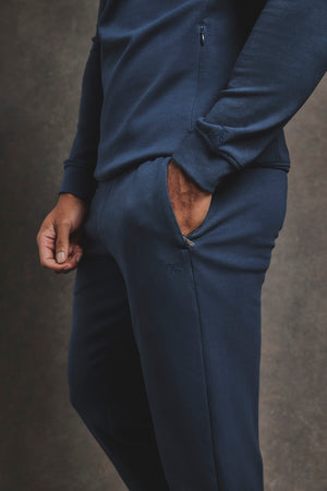 Interlock Sweat Jogger in Navy