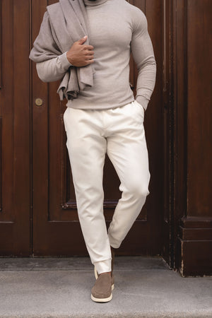 Interlock Sweat Jogger in Winter White