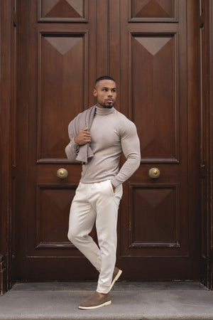 Interlock Sweat Jogger in Winter White