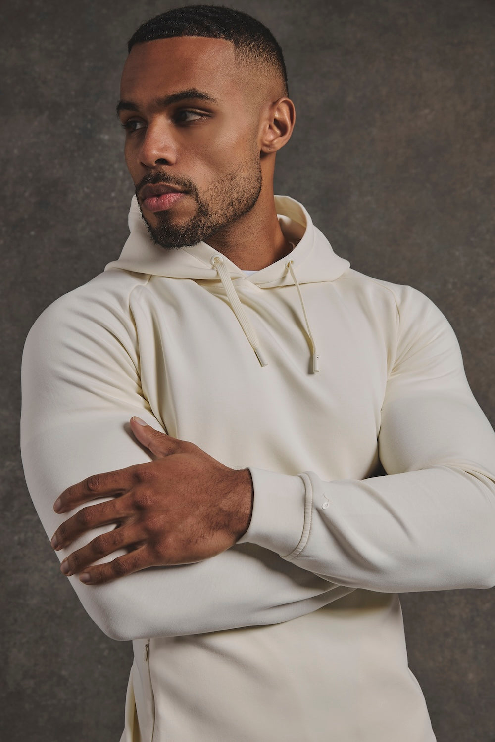 Interlock Hoodie Sweat in Winter White
