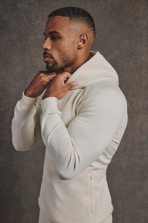 Interlock Hoodie Sweat in Winter White
