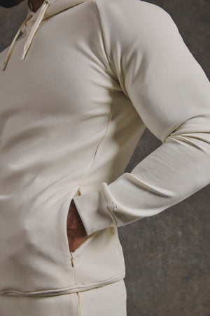 Interlock Hoodie Sweat in Winter White