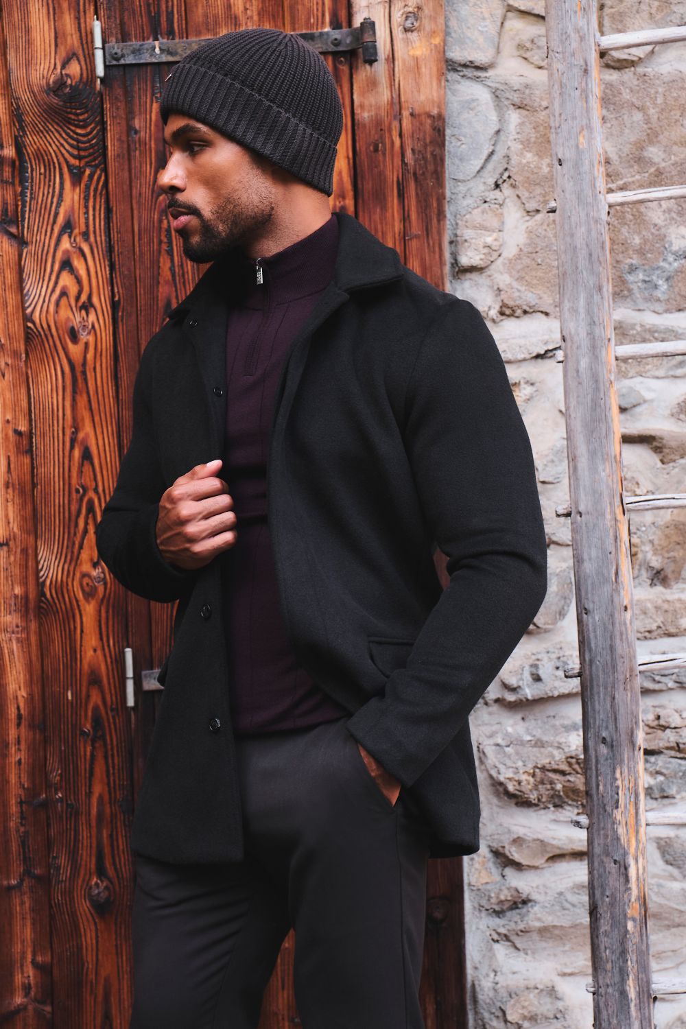 Car Coat in Black