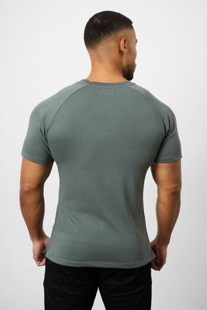 Knit Look T-Shirt in Soft Khaki - TAILORED ATHLETE - ROW