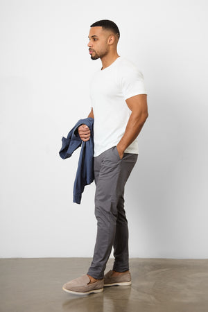 Knit Look T-Shirt in White - TAILORED ATHLETE - ROW