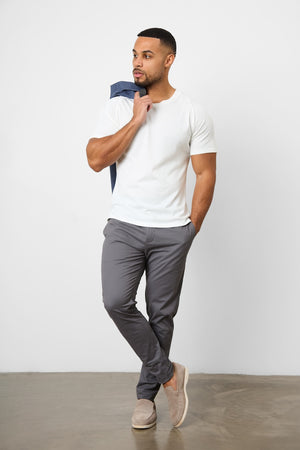 Knit Look T-Shirt in White - TAILORED ATHLETE - ROW