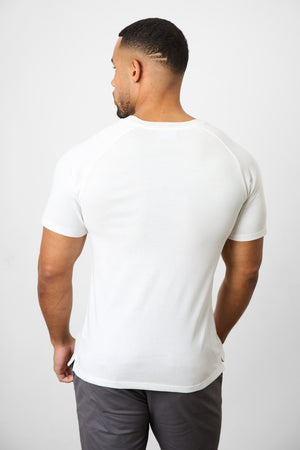 Knit Look T-Shirt in White - TAILORED ATHLETE - ROW